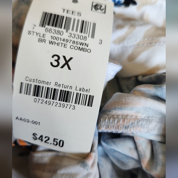 NWT JM Collection Women's Cold Shoulder Tee Size 3X - Picture 11 of 11